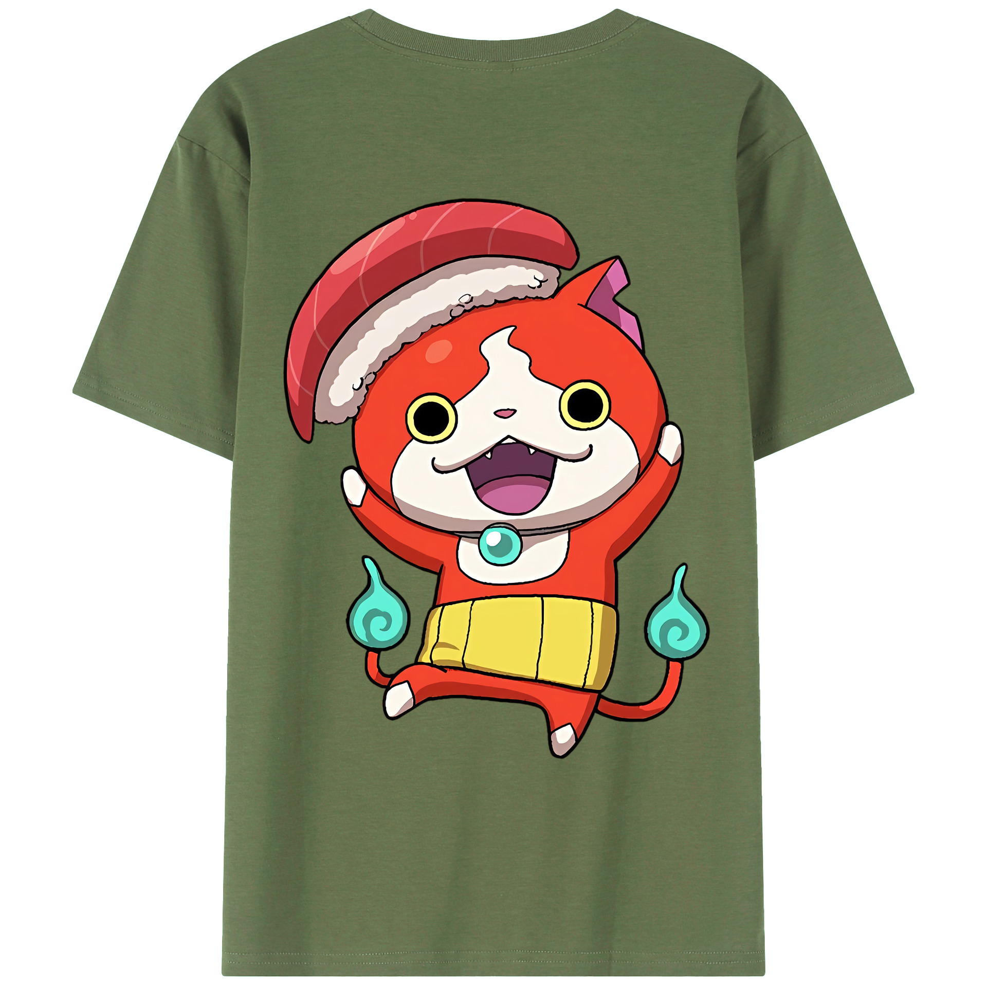 （画像用） 妖怪ウォッチ Yo-kai Watch 綿100％ メンズ半袖Tシャツ（バックプリント） 通気性